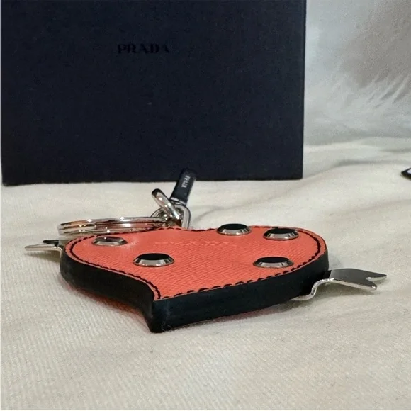 PRADA Saffiano Trick Heart Bag Charm - Picture 8 of 16